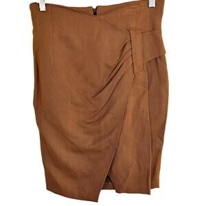 Size EU 42 / US M –  Vintage Tan Wrap Pencil Skirt by Reality – Made in Italy